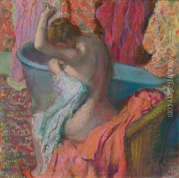 La Sortie Du Bain 2 Oil Painting - Edgar Degas