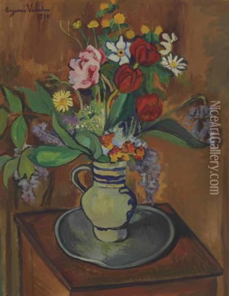 Bouquet De Fleurs Dans Une Cruche Oil Painting - Suzanne Valadon