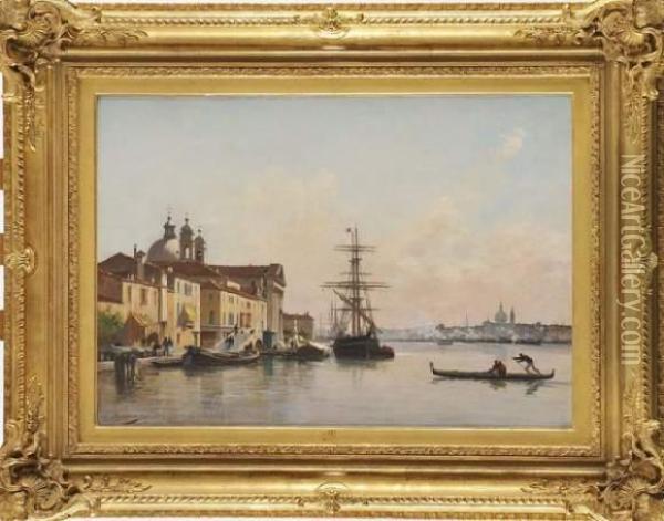 Vue De Venise Oil Painting - Charles Lapostolet
