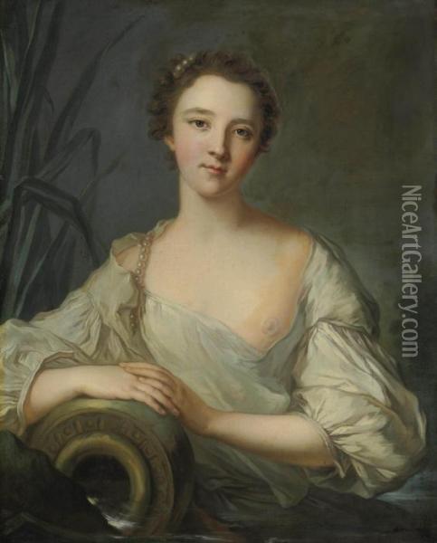 Portrait Of Louise Henriette De Bourbon-conti Oil Painting - Jean-Marc Nattier