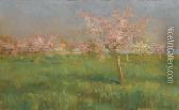 Primavera In Laguna Oil Painting - Guglielmo Ciardi