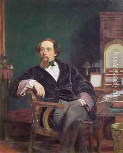 Portrait of Charles Dickens Oil Painting - William Powell Frith