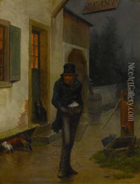 Leaving The Inn Oil Painting - William Holbrook Beard