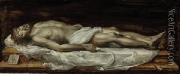 Christ In The Tomb Oil Painting - Abraham Jansz. van Diepenbeeck