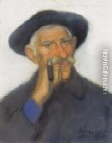 The Portrait Of Szomoru Friss Istvan Oil Painting - Jozsef Rippl-Ronai