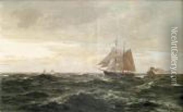 Na Morzu Polnocnym Oil Painting - Anders Anderson-Lundby