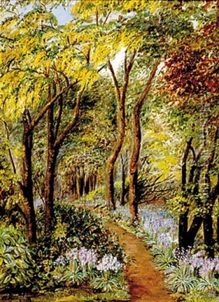 Forest Path In Summer Oil Painting - Jessie Thompson