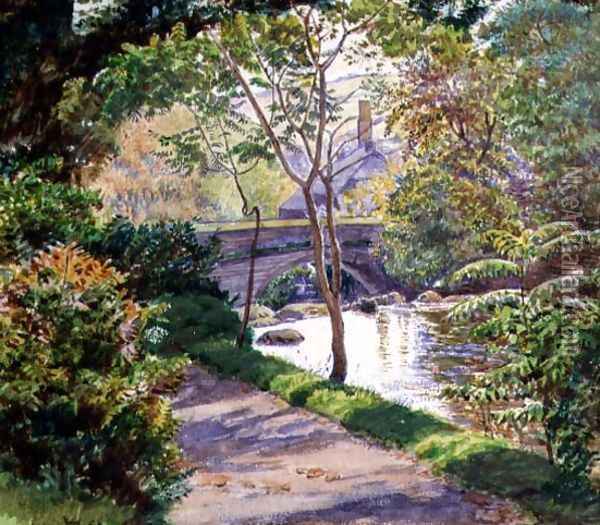 The Ivy Bridge Devon Oil Painting - William Holman Hunt