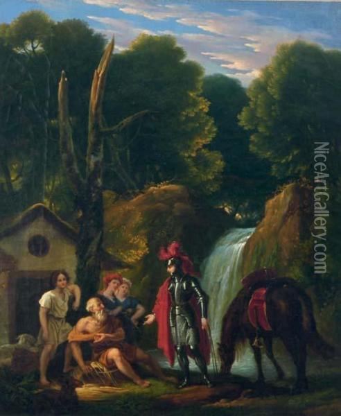 Erminia And The Shepherds Oil Painting - Pierre Nolasque Bergeret