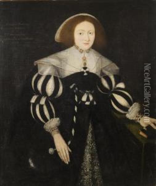 Portrait Of Margaret Dodding Oil Painting - Sir William Segar