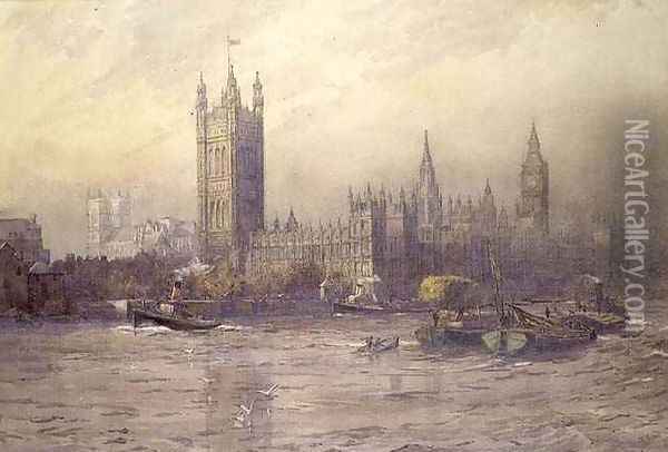 The Houses of Parliament Oil Painting - Maude Parker