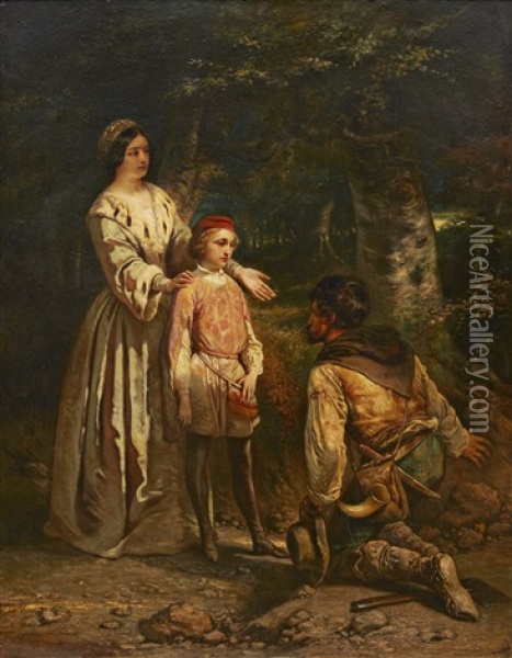 Historisk Scen Oil Painting - Carl Gustaf Hellqvist