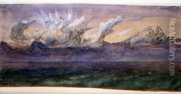 A July Thunder Cloud, Val d'Aosta, 1858 Oil Painting - John Ruskin