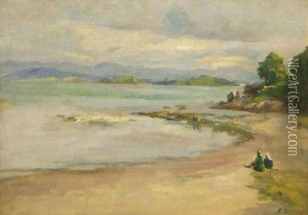 Inscribed Verso Aberdovey Oil Painting - Frank Dickson