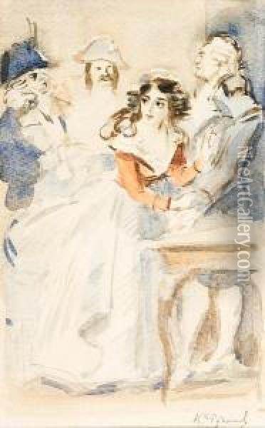 The Arrest Of Camille Desmoulins Oil Painting - Konstantin Ivanovich Rudakov