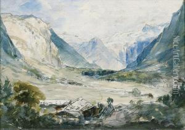 Blick Vom Konigsee In Richtung Obersee Oil Painting - Albert Hertel