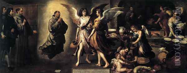Angels' Kitchen 1646 Oil Painting - Bartolome Esteban Murillo
