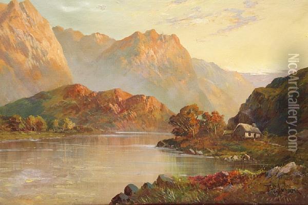 A Pair Of Highland Landscapes Oil Painting - Frank E. Jamieson