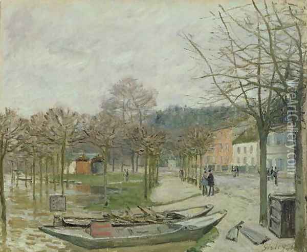 The Flood at Port-Marly, 1876 Oil Painting - Alfred Sisley