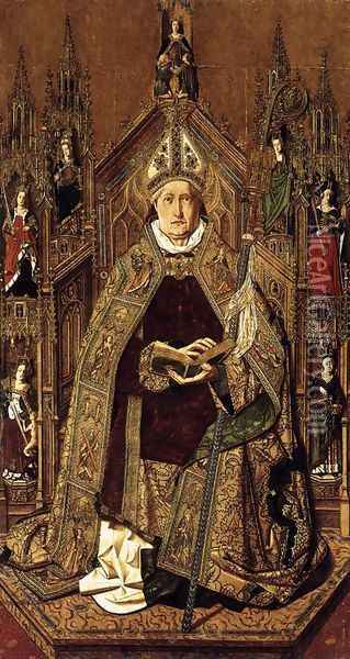 St Dominic Enthroned in Glory 1474-77 Oil Painting - Bartolome Bermejo
