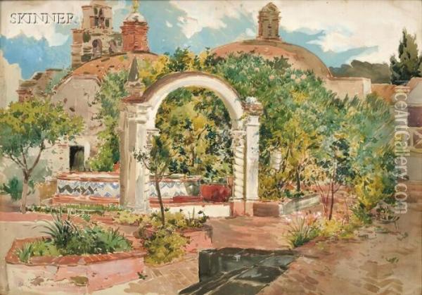 A Garden In Mexico Oil Painting - Ross Sterling Turner