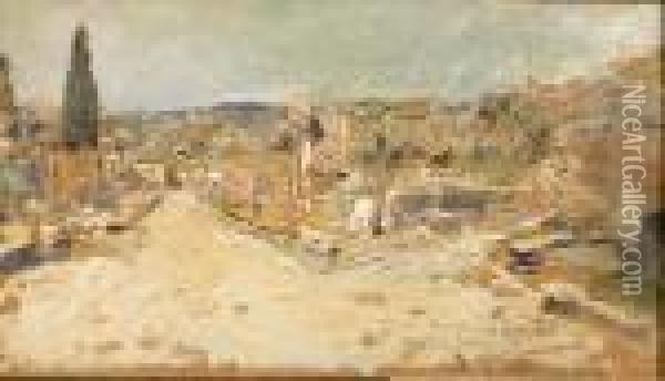 Veduta Di Pompei Oil Painting - Juan Pablo Salinas Y Teruel