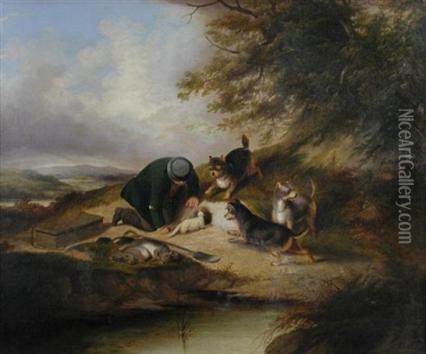 The Warrener Oil Painting - George Armfield