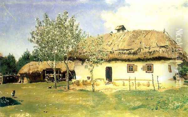 Ukrainian peasant house Oil Painting - Ilya Efimovich Efimovich Repin