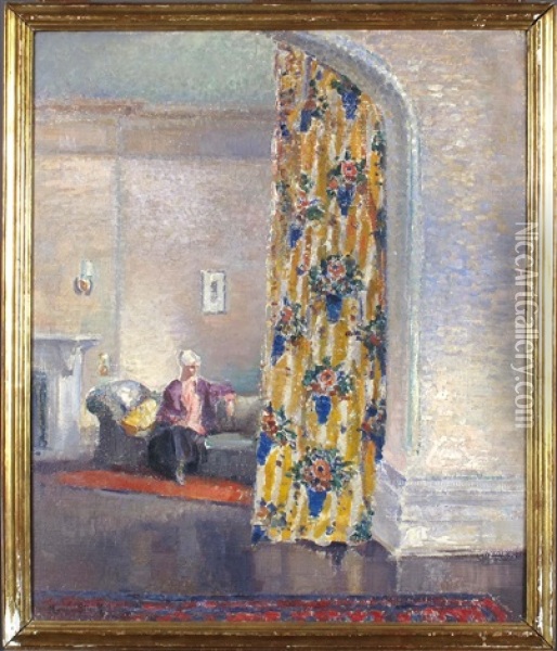 Dame Dans Un Interieur Oil Painting - Maurice Blieck