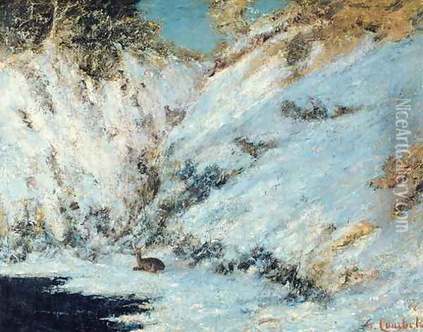 Snowy Landscape, 1866 Oil Painting - Gustave Courbet