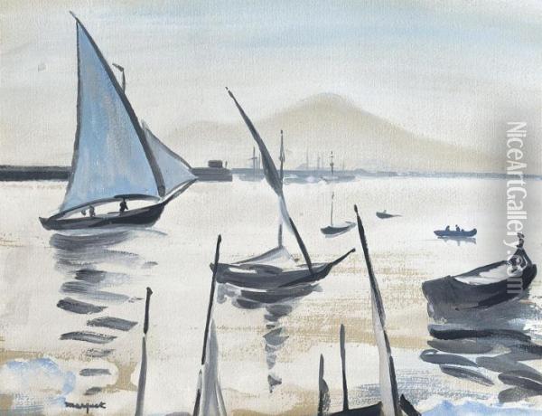 Les Bateaux A Naples Oil Painting - Albert Marquet