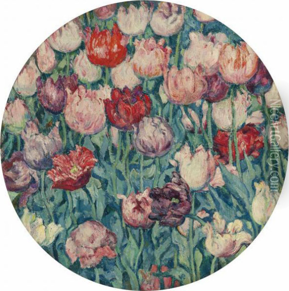 Tulipes Oil Painting - Theo van Rysselberghe