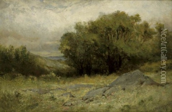 Untitled (rhode Island Landscape) Oil Painting - Edward Bannister