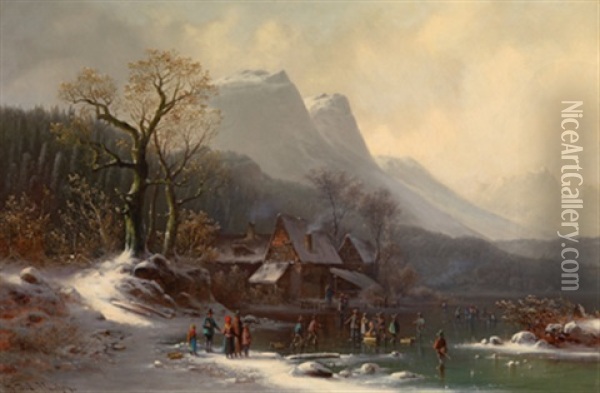 Wintervergnugen, Munchen Oil Painting - Anton Doll