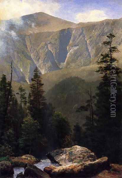 Mountainous Landscape Oil Painting - Albert Bierstadt