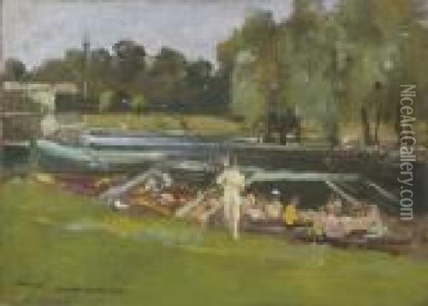 Boating At Remenham Oil Painting - John Lavery