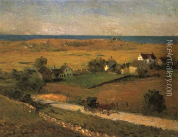 New England Landscape Oil Painting - William Glackens