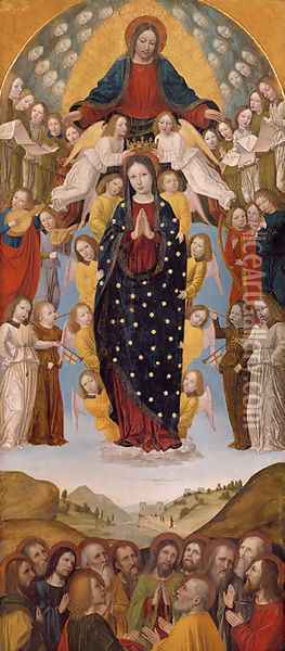 The Assumption of the Virgin Oil Painting - Bernadino Bergognone