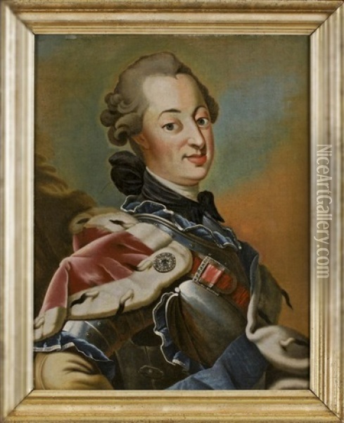 Konig Frederik V. Von Danemark Oil Painting - Peder Wichmann