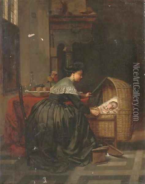 A gentle slumber Oil Painting - Dutch School