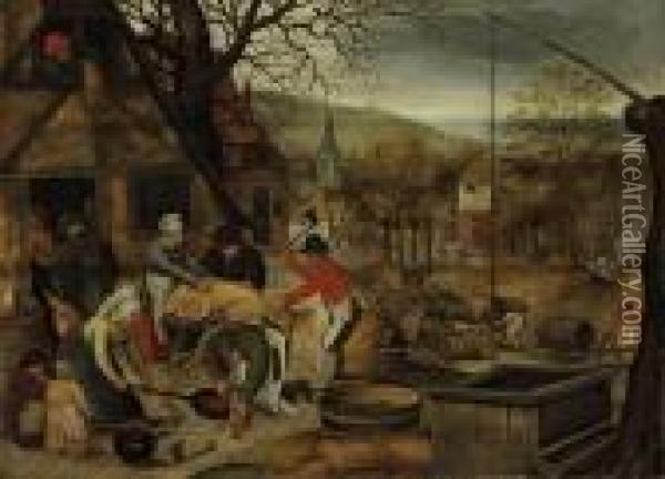 Autumn: An Allegory Of One Of The Four Seasons Oil Painting - Pieter The Younger Brueghel