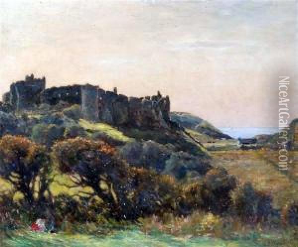'manorbier Castle Oil Painting - William Augustus Rixon