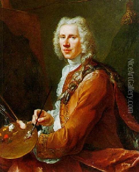 Self-portrait Oil Painting - Gustaf Lundberg