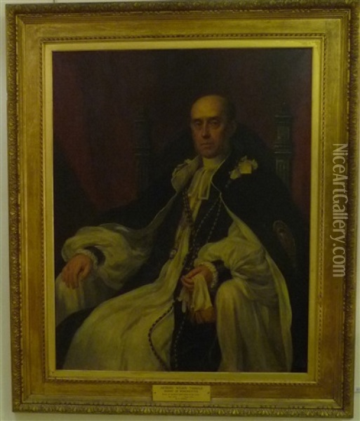 Portrait Of Anthony Wilson Thorold, Bishop Of Winchester, Seated, Wearing Official Robes Oil Painting - Eden Upton Eddis