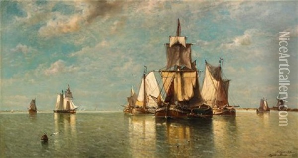 Moerdyck Oil Painting - Auguste Henri Musin