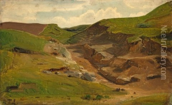 Eifel Landscape Oil Painting - Karl Friedrich Lessing