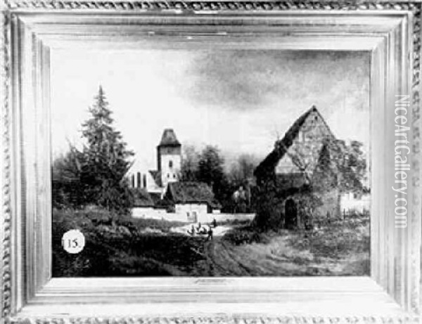 The Old Church Oil Painting - Gustav Koken