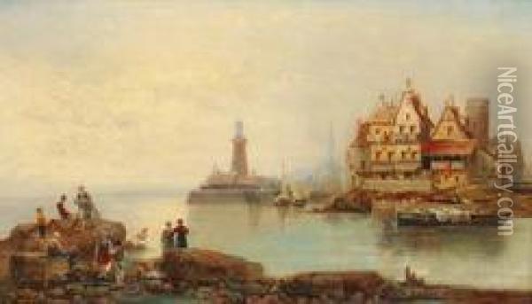 Ansicht
Einer Kleinen Hafenstadt Oil Painting - William Howard Hart