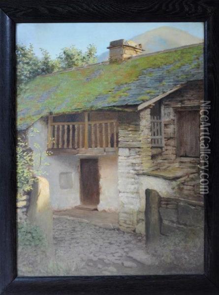 A Continental Chalet Doorway Oil Painting - Thomas Bowman Garvie