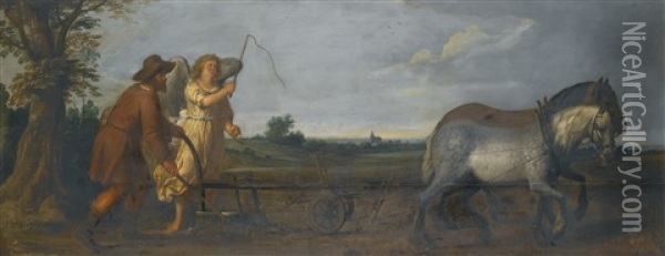 Saint Guidon At Labour Oil Painting - Caspar de Crayer